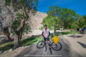 Ravindra Joisa at campsite Mountain Biking