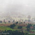 view from Makalidurga hill of rainfall