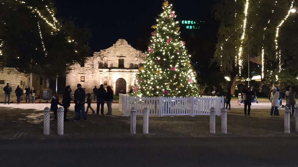San Antonio with illumination
